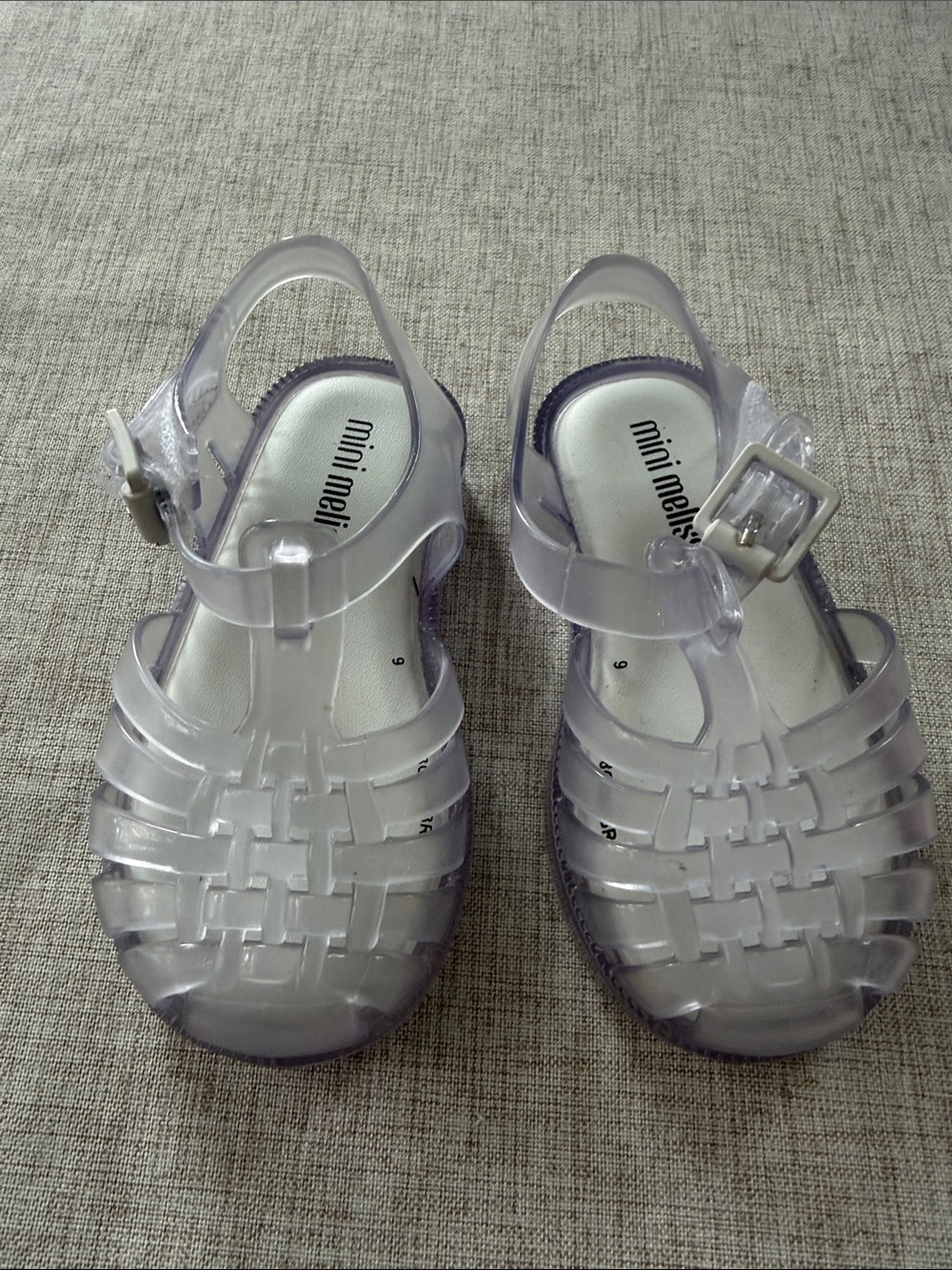 Mini Melissa Toddler Girls Jelly Sandal closed toe size 6 clear